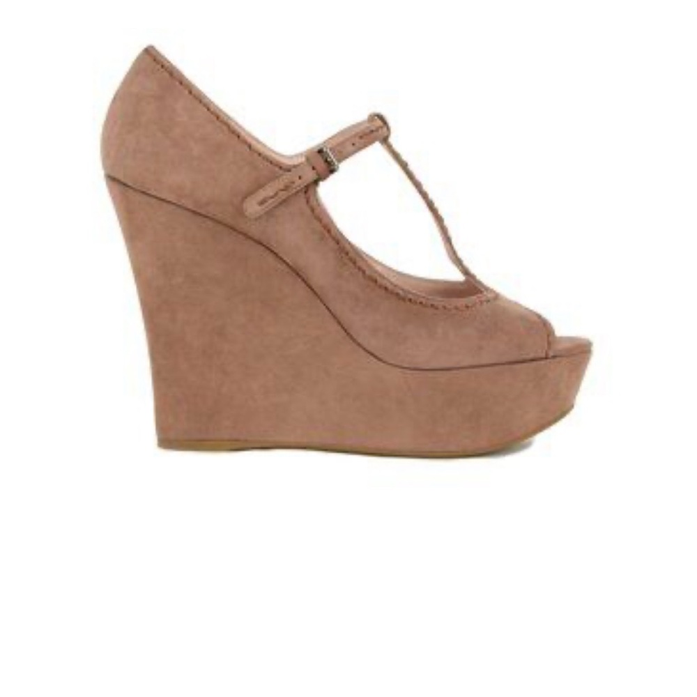 Miu Miu pink suede Wedge Shoes